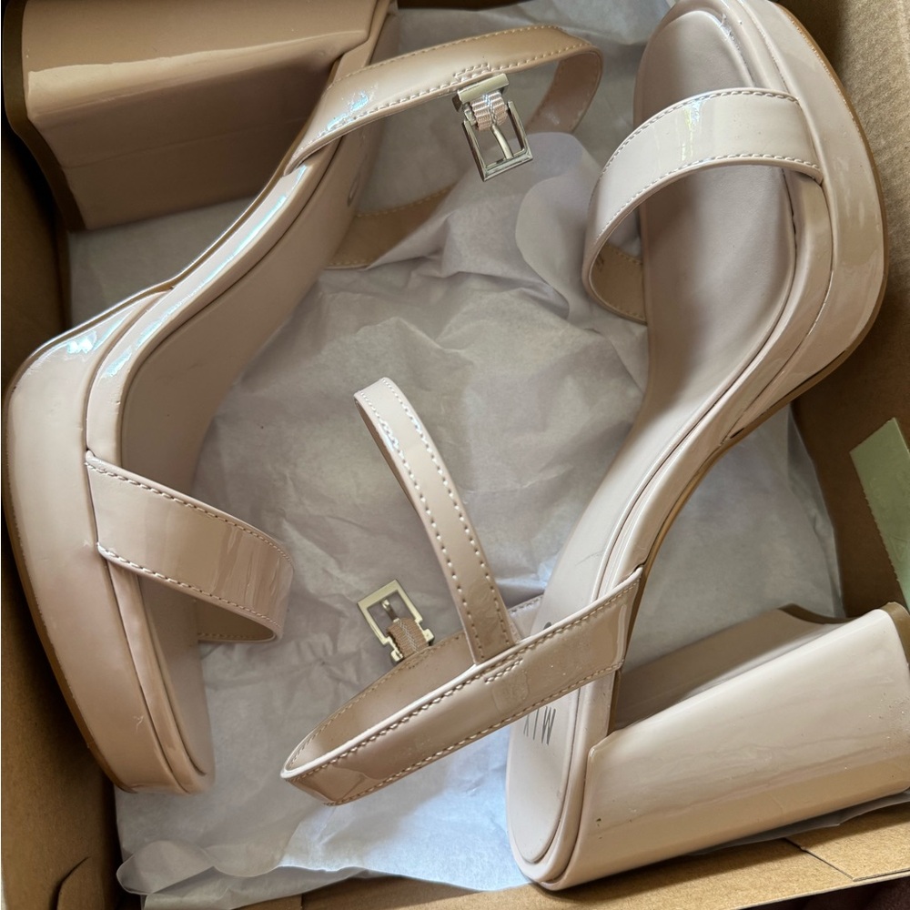 Mix No. 6 Beige Block Heel Sandals